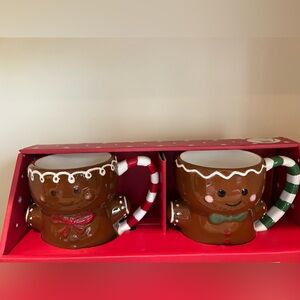 Gingerbread ceramic mugs boy and girl Christmas cups